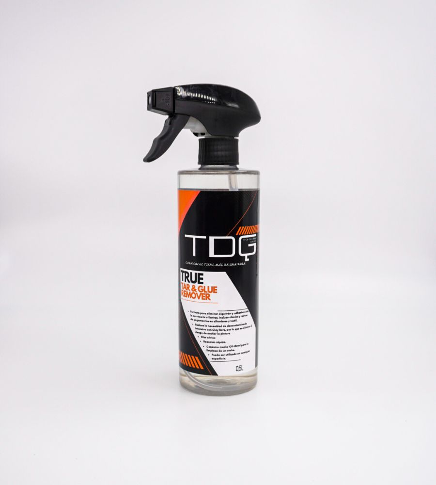 True Tar & Glue Remover 500 ml – Eliminador de alquitrán y adhesivos Botella de 500 ml de True Tar & Glue Remover, eliminador de alquitrán y restos de pegamento para detailing