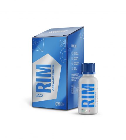 Envase y caja de Gyeon Q² Rim EVO, coating cerámico para protección avanzada de llantas de coche